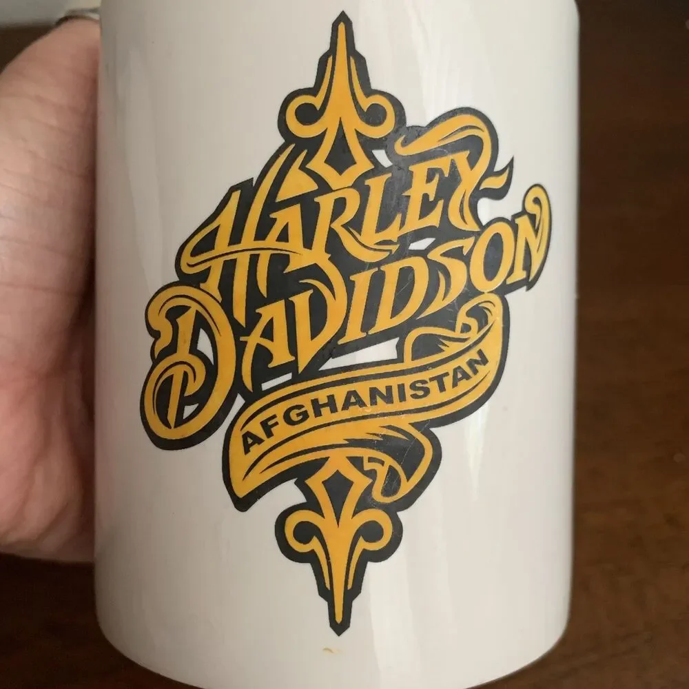 Harley Davidson Afganistan White Coffee Mug Cup